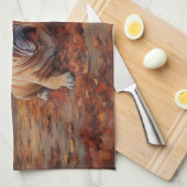 Bulldog in herfst laat Herfst inspireren Theedoek (Quarter Fold)