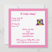 Bulldog in Kleuren Verjaardag Kaart (Achterkant)