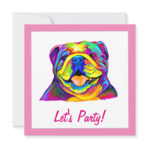 Bulldog in Kleuren Verjaardag