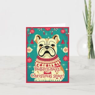 Bulldog in lelijke kersttrui Leuke Kerst Feestdagen Kaart