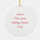 Bulldog in Santa Hat Gepersonaliseerde Kerstmis Keramisch Ornament (Achterkant)