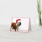 Bulldog in Santa Hat Kerst Kaart (Voorkant)