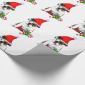 Bulldog in Santa Hat Kerstmis Cadeaupapier (Hoek)