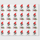 Bulldog in Santa Hat Kerstmis Cadeaupapier (Vlak)