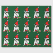 Bulldog in Santa Hat Kerstmis Cadeaupapier (Vlak)