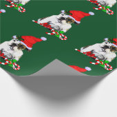 Bulldog in Santa Hat Kerstmis Cadeaupapier (Hoek)