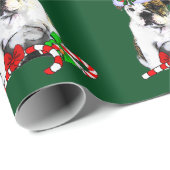 Bulldog in Santa Hat Kerstmis Cadeaupapier (Rol Hoek)
