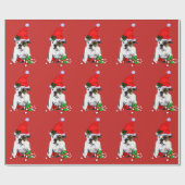 Bulldog in Santa Hat Kerstmis Cadeaupapier (Vlak)