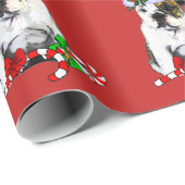 Bulldog in Santa Hat Kerstmis Cadeaupapier (Rol Hoek)