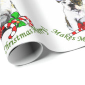Bulldog in Santa Hat Kerstmis Vrolijk Cadeaupapier (Rol Hoek)