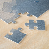 Bulldog in slee met Sneeuw het is Kerstmis Legpuzzel (Zijkant)