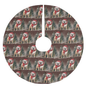 Bulldog in Sneeuw Kerstmis Kerstboom Rok