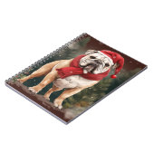 Bulldog in Sneeuw Kerstmis Notitieboek (Linkerzijde)