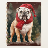 Bulldog in Sneeuw Kerstmis Planner (Voorkant)