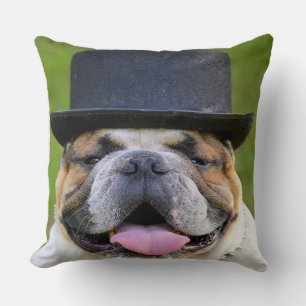 Bulldog in Top Hat Kussen
