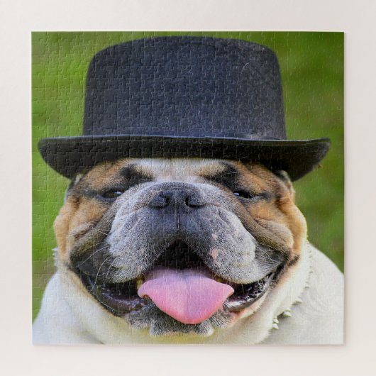 Bulldog in Top Hat Legpuzzel (Verticaal)