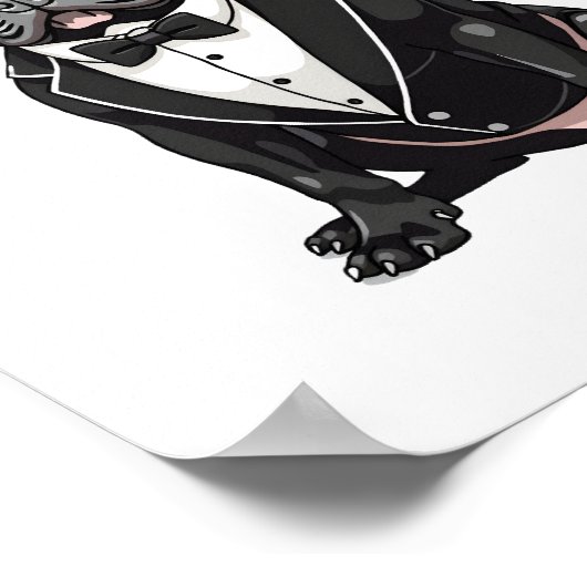 Bulldog in Tuxedo Poster (Hoek)