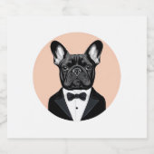 Bulldog in Tuxedo Sparkling Wijnetiket (Enkel label)
