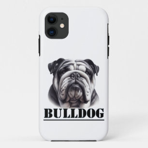 Bulldog in zwart & wit Case-Mate iPhone case