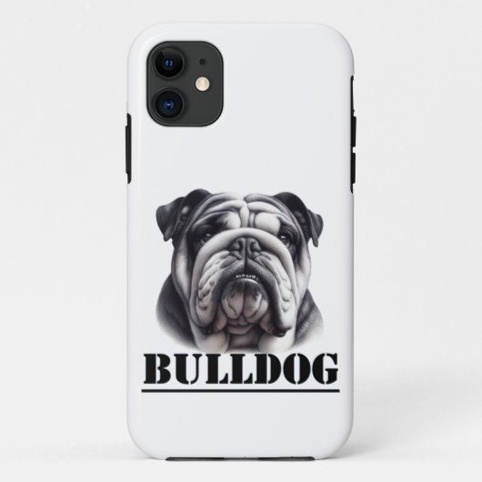 Bulldog in zwart & wit Case-Mate iPhone case (Achterkant)
