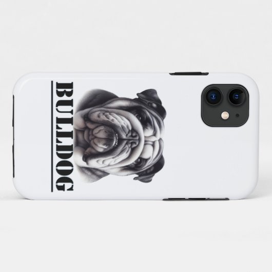 Bulldog in zwart & wit Case-Mate iPhone case (Achterkant (horizontaal))