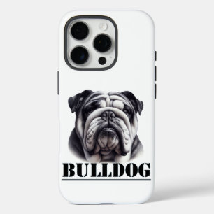 Bulldog in zwart-wit iPhone 16 pro hoesje