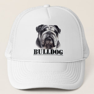 Bulldog in zwart & wit trucker pet