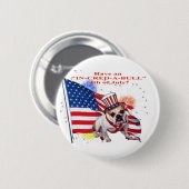 Bulldog - Independence Day Celebration Ronde Button 5,7 Cm (Voorkant /achterkant)