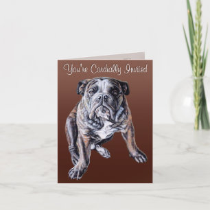 Bulldog Invitations Custom English Bulldog Kaarten