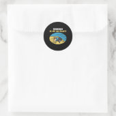 Bulldog is mijn copiloot hond ronde sticker (Tas)