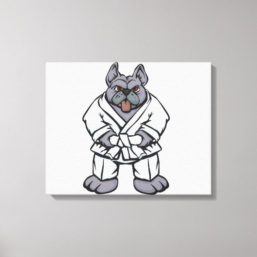 Bulldog jiu jitsu | achtergrondkleur kiezen canvas afdruk (Voorkant)