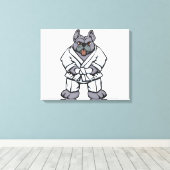 Bulldog jiu jitsu | achtergrondkleur kiezen canvas afdruk (Insitu (Houten vloer))