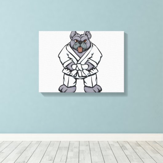 Bulldog jiu jitsu | achtergrondkleur kiezen canvas afdruk (Insitu (Houten vloer))