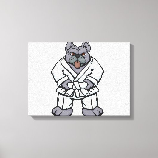 Bulldog jiu jitsu | achtergrondkleur kiezen canvas afdruk (Voorkant)