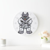 Bulldog jiu jitsu | achtergrondkleur kiezen grote klok (Huis)