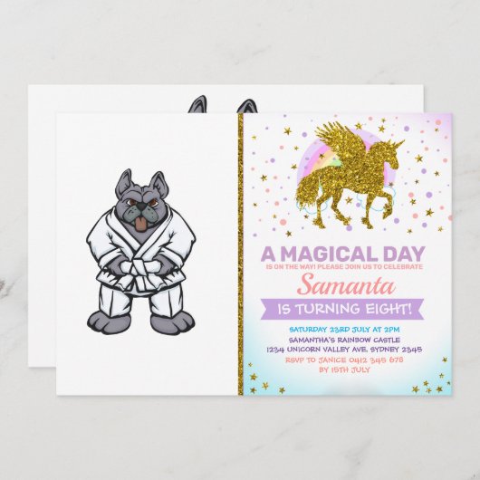 Bulldog jiu jitsu | achtergrondkleur kiezen kaart (Voorkant / Achterkant)