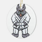 Bulldog jiu jitsu | achtergrondkleur kiezen keramisch ornament (Links)