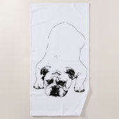 Bulldog Kalm Ontspannen Handdoek (Voorkant)