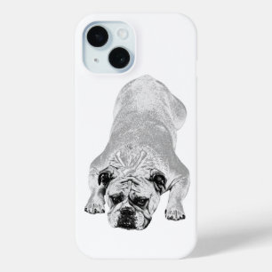 Bulldog Kalmerende Winterstemming iPhone 15 Case