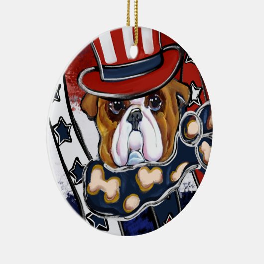 Bulldog Keramisch Ornament (Rechts)