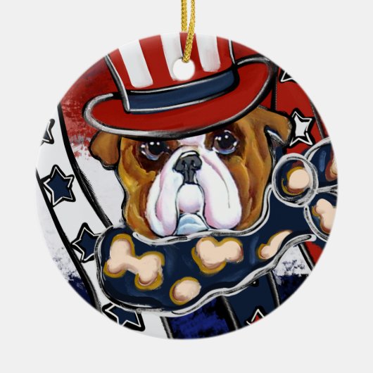 Bulldog Keramisch Ornament (Voorkant)
