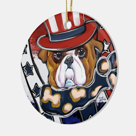 Bulldog Keramisch Ornament (Links)