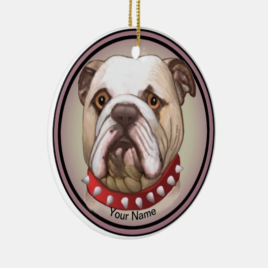 Bulldog Keramisch Ornament (Rechts)