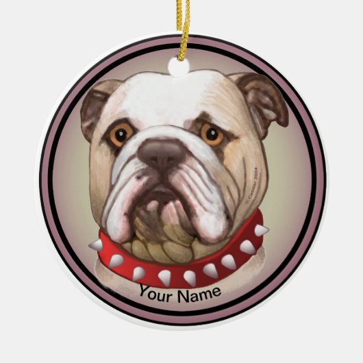 Bulldog Keramisch Ornament (Voorkant)