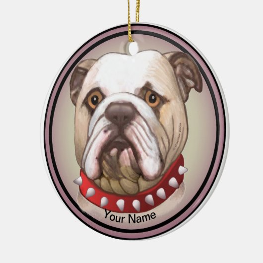Bulldog Keramisch Ornament (Links)
