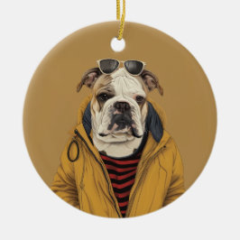 Bulldog Keramisch Ornament