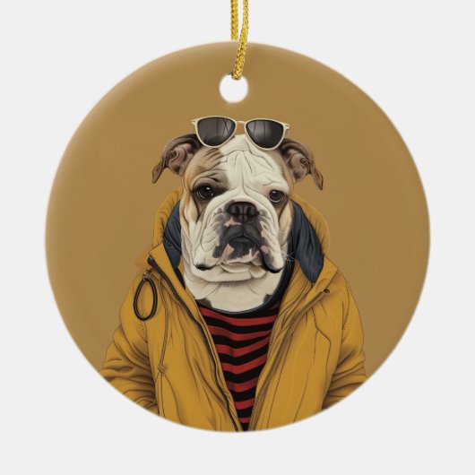 Bulldog Keramisch Ornament (Voorkant)
