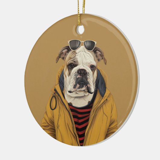 Bulldog Keramisch Ornament (Links)