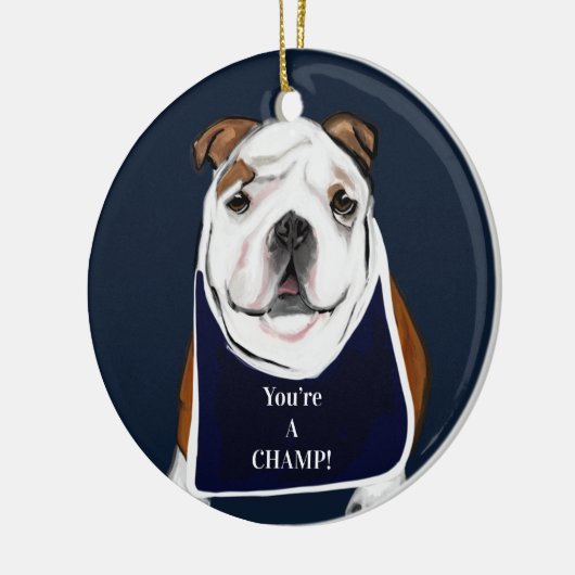 BULLDOG KERAMISCH ORNAMENT (Links)