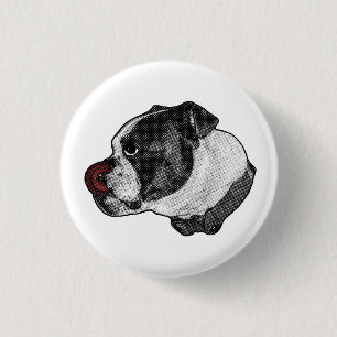 Bulldog Kersen Speld Ronde Button 3,2 Cm